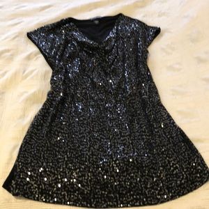 sequence & black party dress